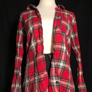 Red Plaid Rails Button Down
